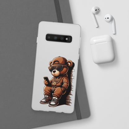 Clear Flexi Case with TeddyBear texting