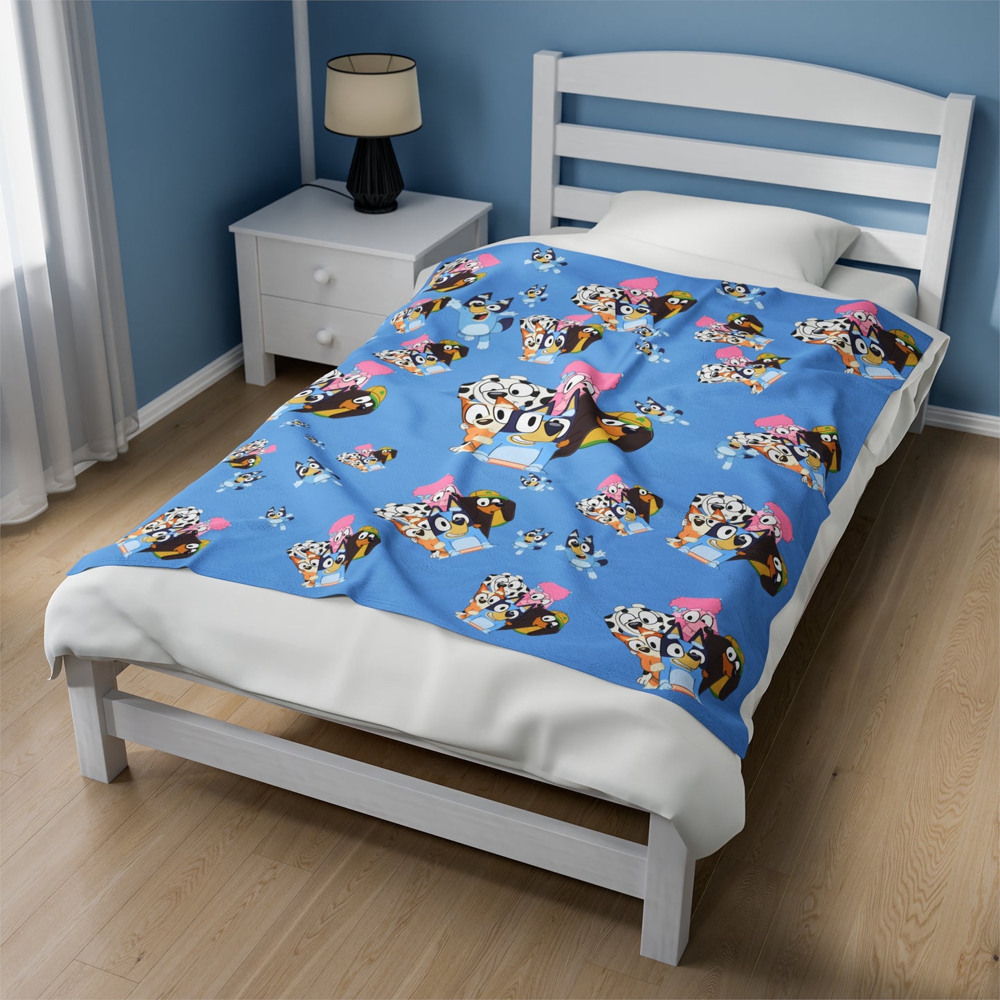 Plush Blanket with Bluey Cartoon Character