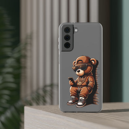 Clear Flexi Case with TeddyBear texting