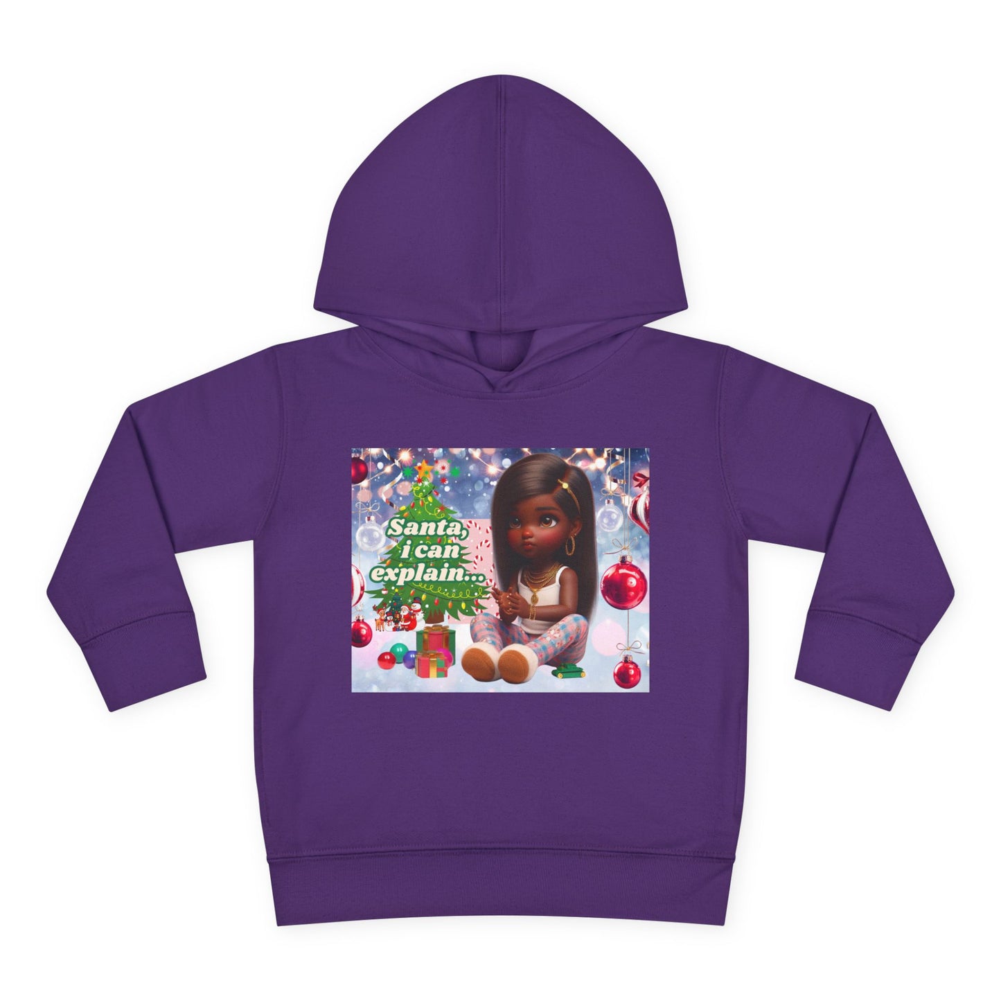 Toddler Girls Pullover Fleece Hoodie - "Santa, I Can Explain"