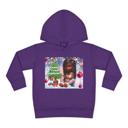 Toddler Girls Pullover Fleece Hoodie - "Santa, I Can Explain"