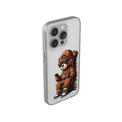 Clear Flexi Case with TeddyBear texting