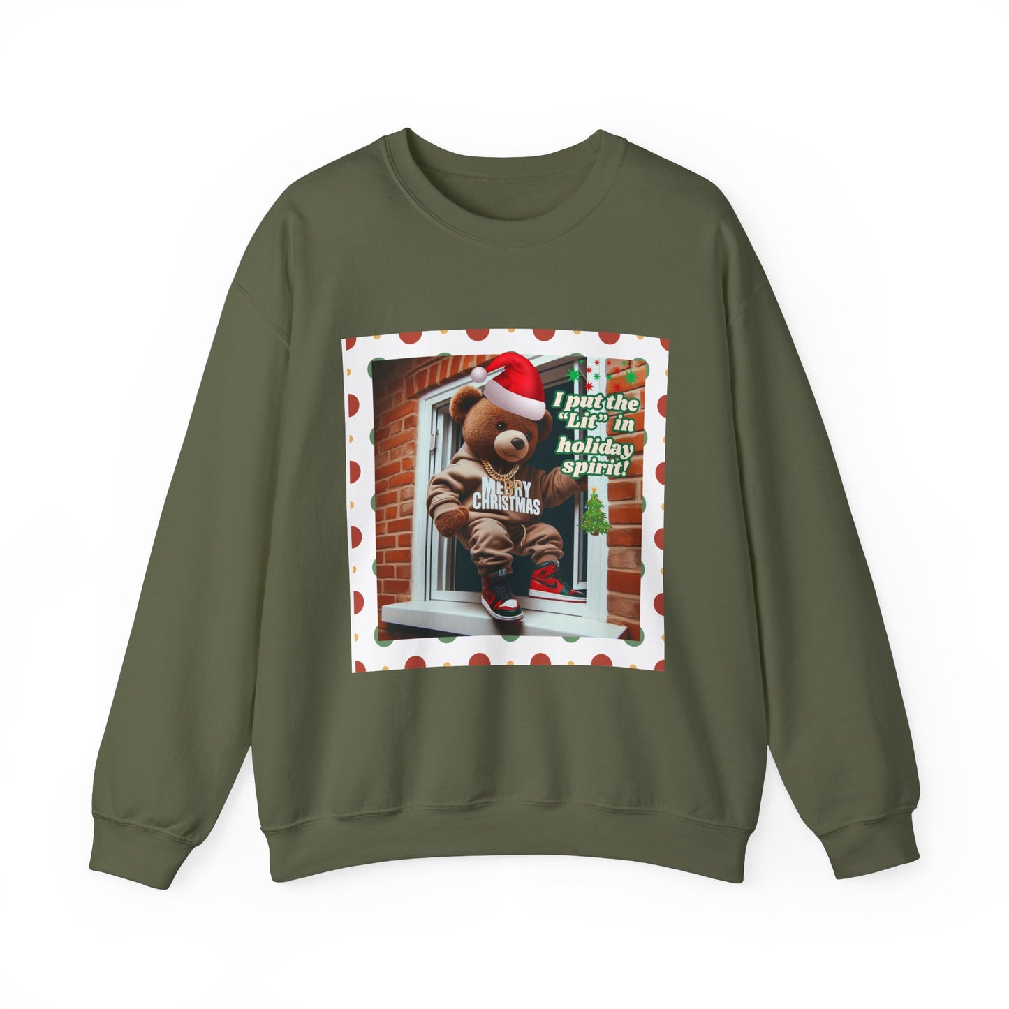 Men's Christmas Unisex Sweatshirt - 'I Put the "Lit" in Holiday Spirit'