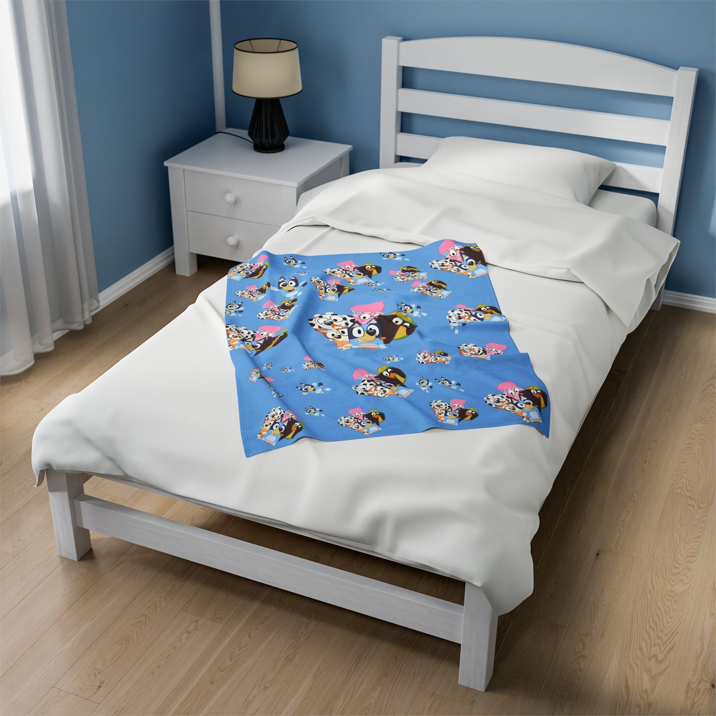 Plush Blanket with Bluey Cartoon Character