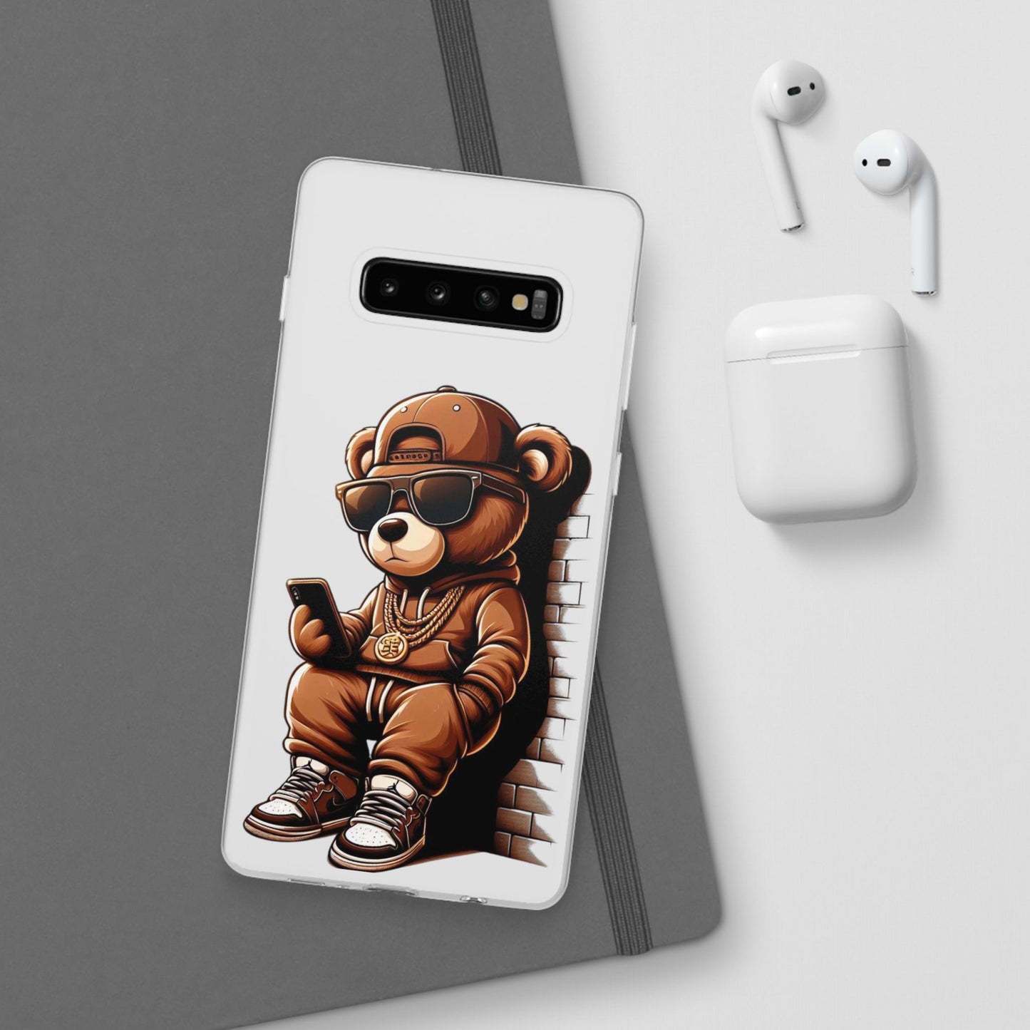 Clear Flexi Case with TeddyBear texting