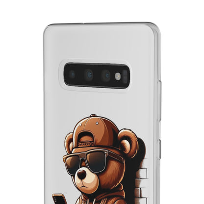 Clear Flexi Case with TeddyBear texting