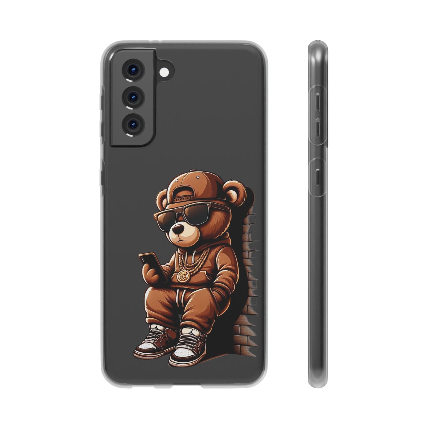 Clear Flexi Case with TeddyBear texting