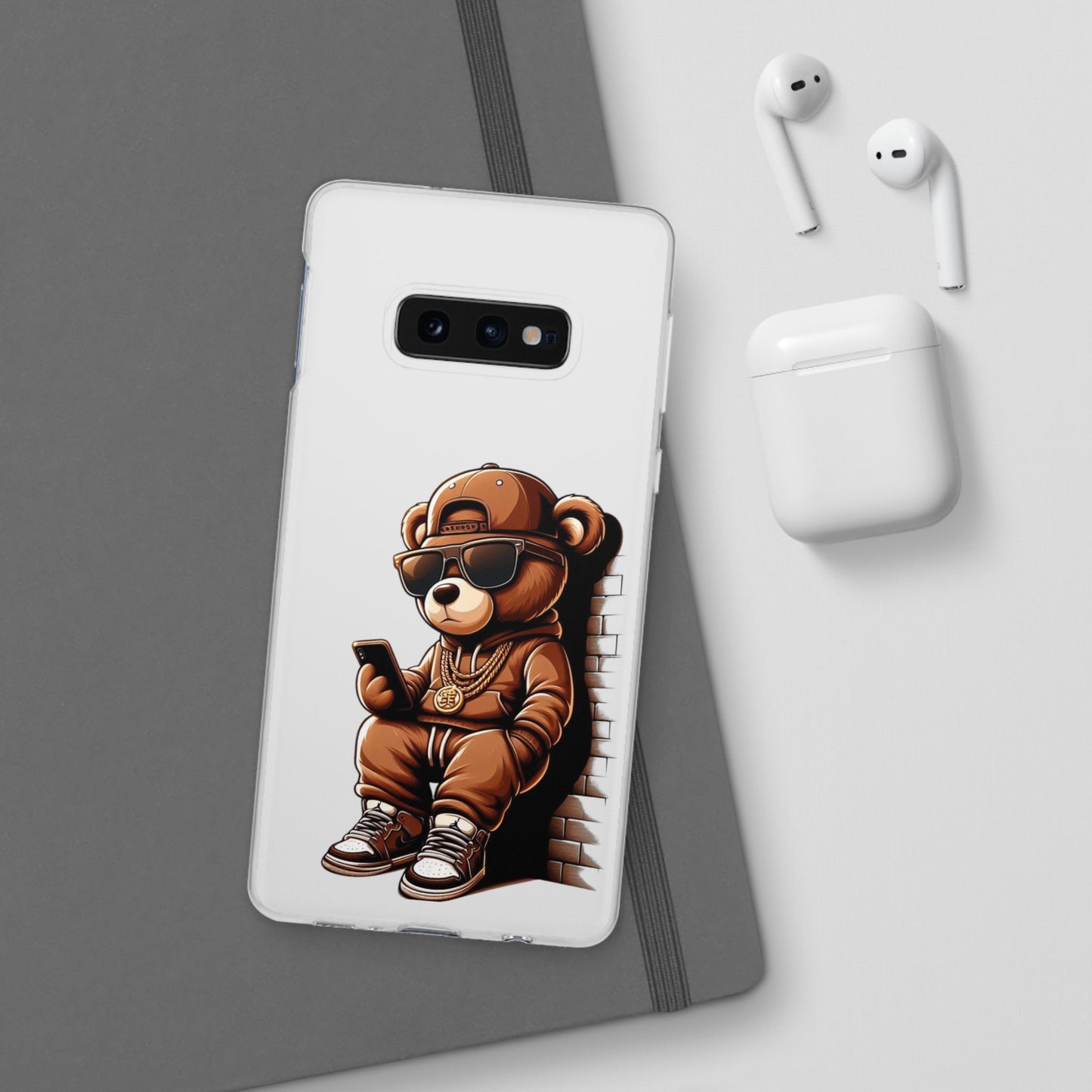 Clear Flexi Case with TeddyBear texting