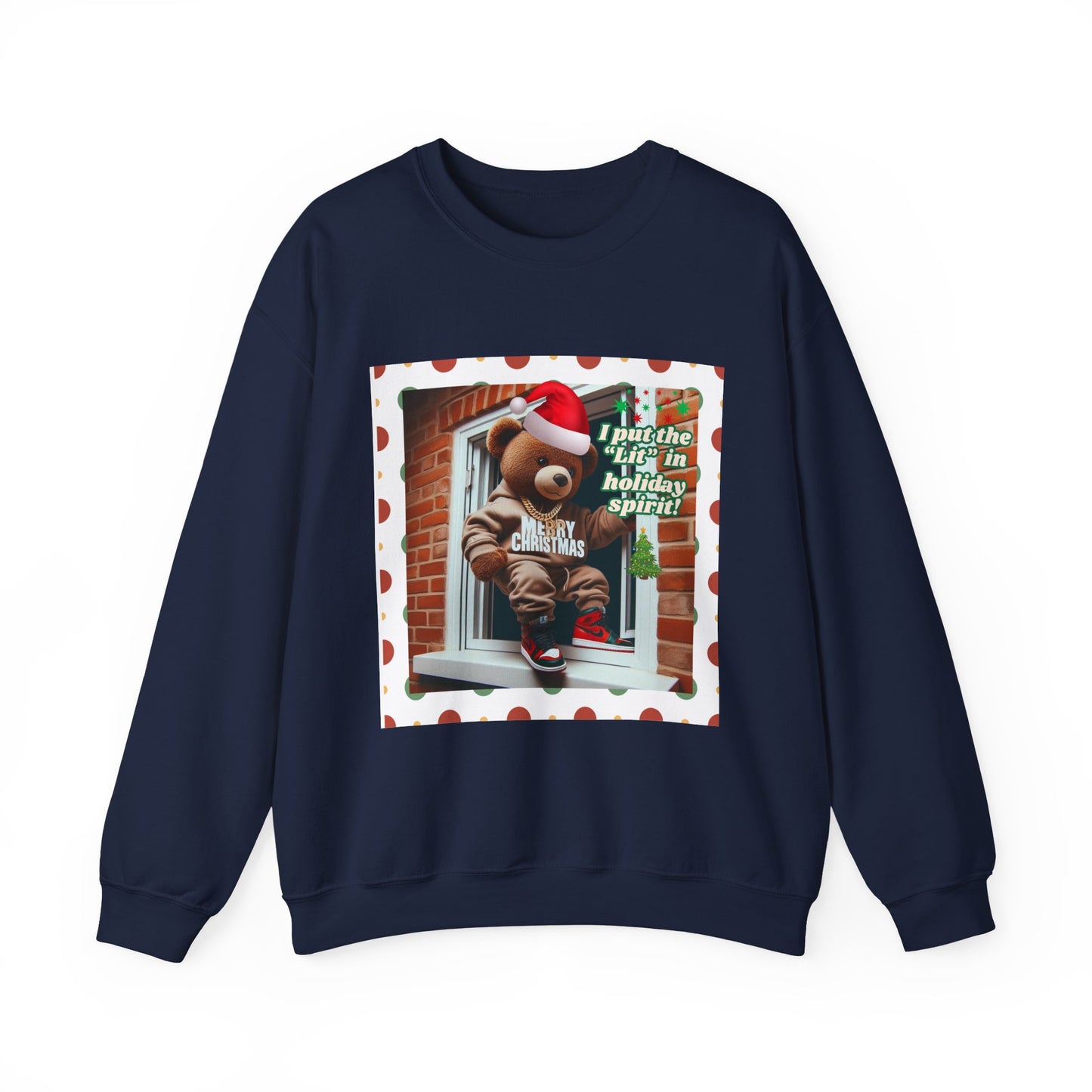 Men's Christmas Unisex Sweatshirt - 'I Put the "Lit" in Holiday Spirit'