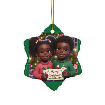 Ceramic Holiday Ornament, 4 Shapes