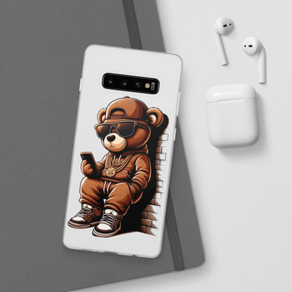 Clear Flexi Case with TeddyBear texting