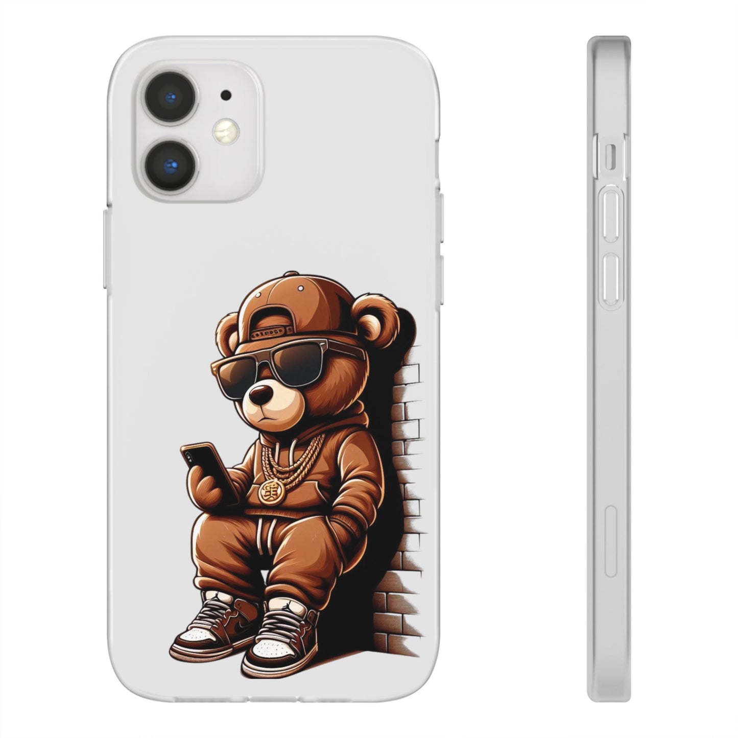 Clear Flexi Case with TeddyBear texting