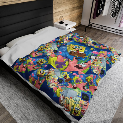 Plush Blanket with Sponge Bob Character