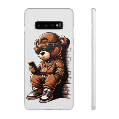 Clear Flexi Case with TeddyBear texting