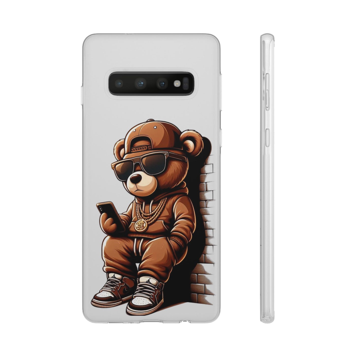 Clear Flexi Case with TeddyBear texting