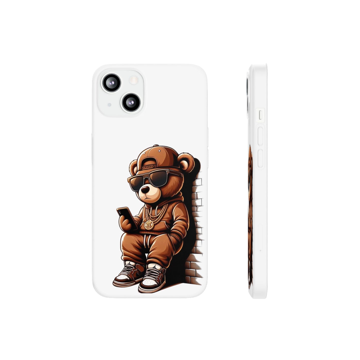 Clear Flexi Case with TeddyBear texting