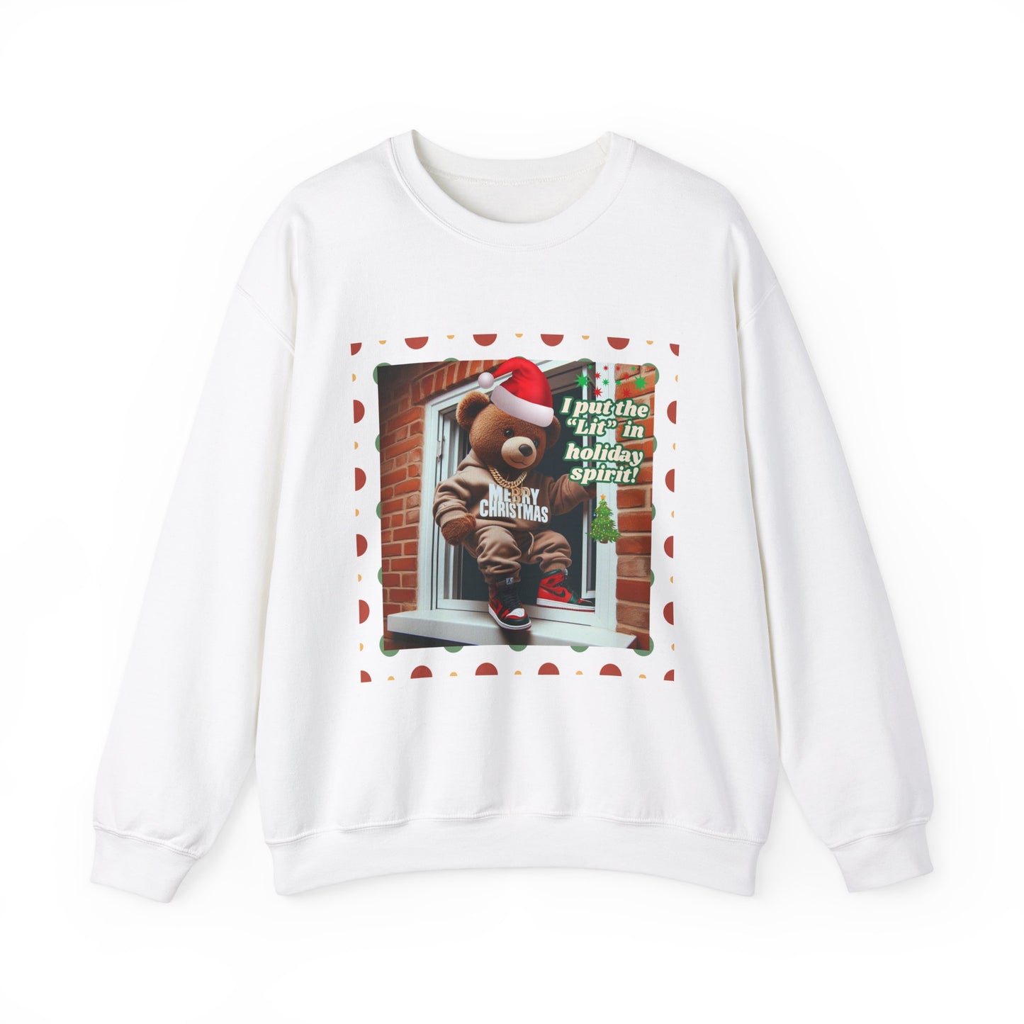 Men's Christmas Unisex Sweatshirt - 'I Put the "Lit" in Holiday Spirit'