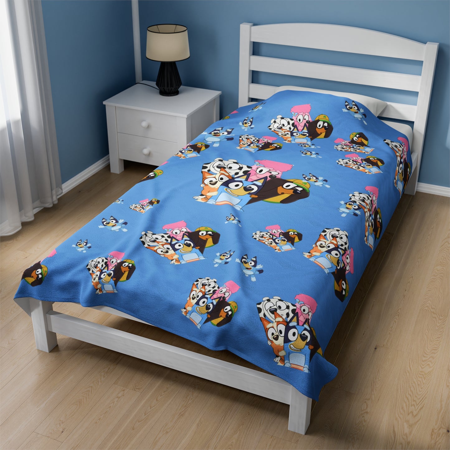 Plush Blanket with Bluey Cartoon Character