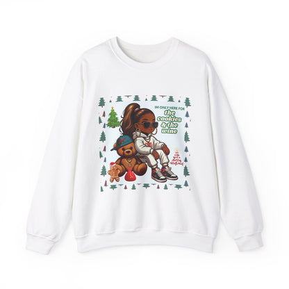 Woman's Christmas Sweatshirt - 'I Only Came For The Cookies & The Wine''