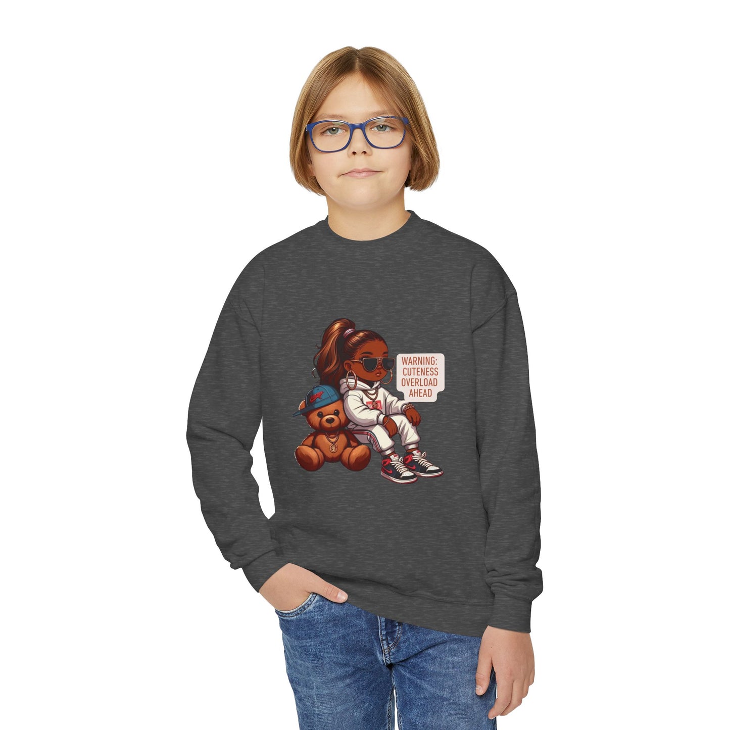 Youth "Cuteness Overload" Crewneck Sweatshirt