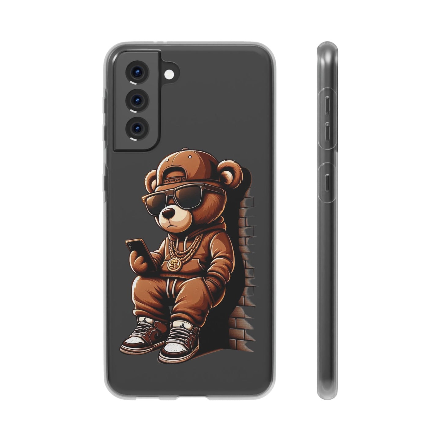 Clear Flexi Case with TeddyBear texting