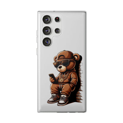 Clear Flexi Case with TeddyBear texting