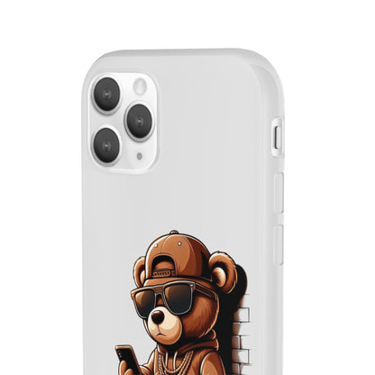 Clear Flexi Case with TeddyBear texting