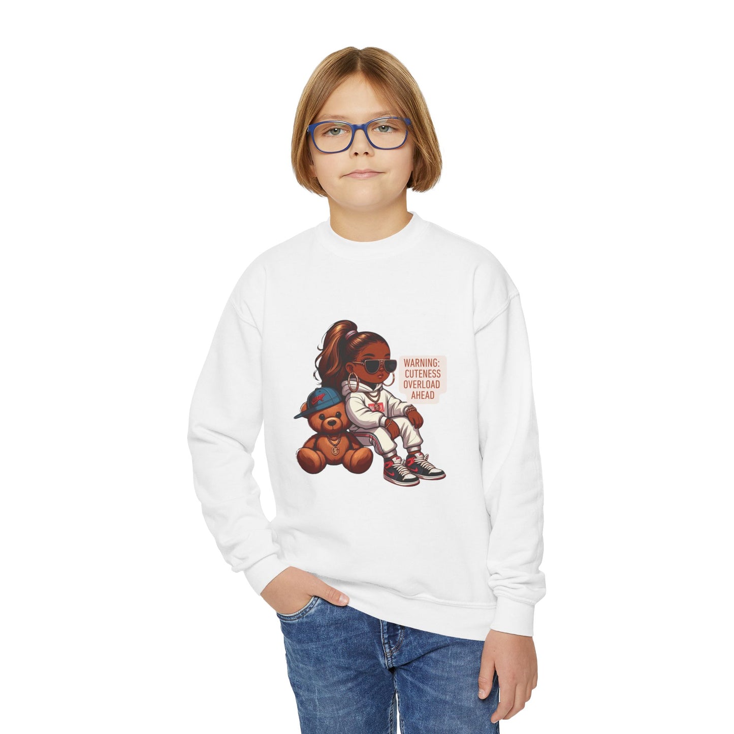 Youth "Cuteness Overload" Crewneck Sweatshirt