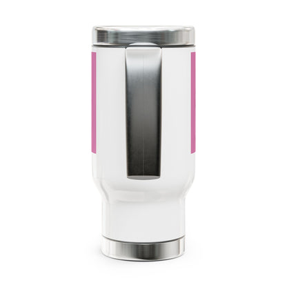 Breast Cancer Awareness- Stainless Steel Travel Mug with Handle, 14oz