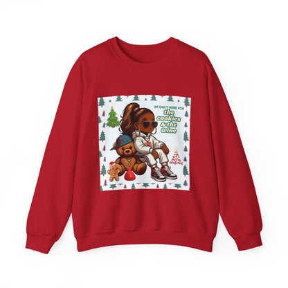 Woman's Christmas Sweatshirt - 'I Only Came For The Cookies & The Wine''