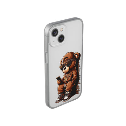 Clear Flexi Case with TeddyBear texting