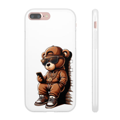 Clear Flexi Case with TeddyBear texting