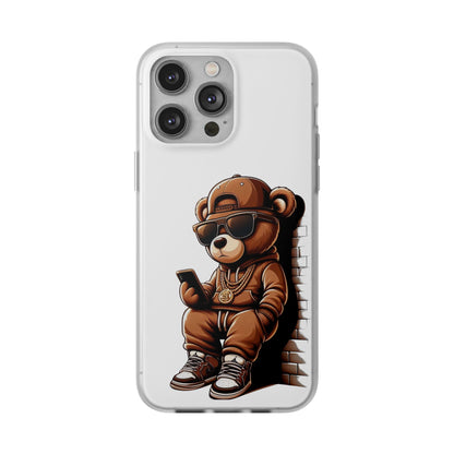 Clear Flexi Case with TeddyBear texting