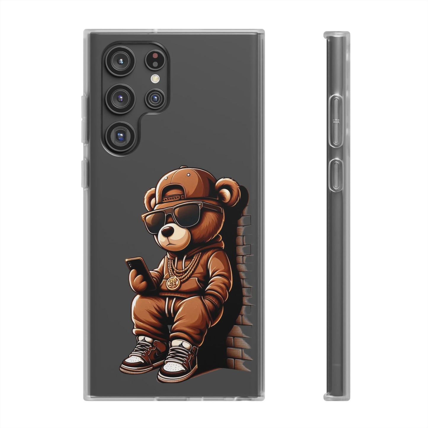 Clear Flexi Case with TeddyBear texting