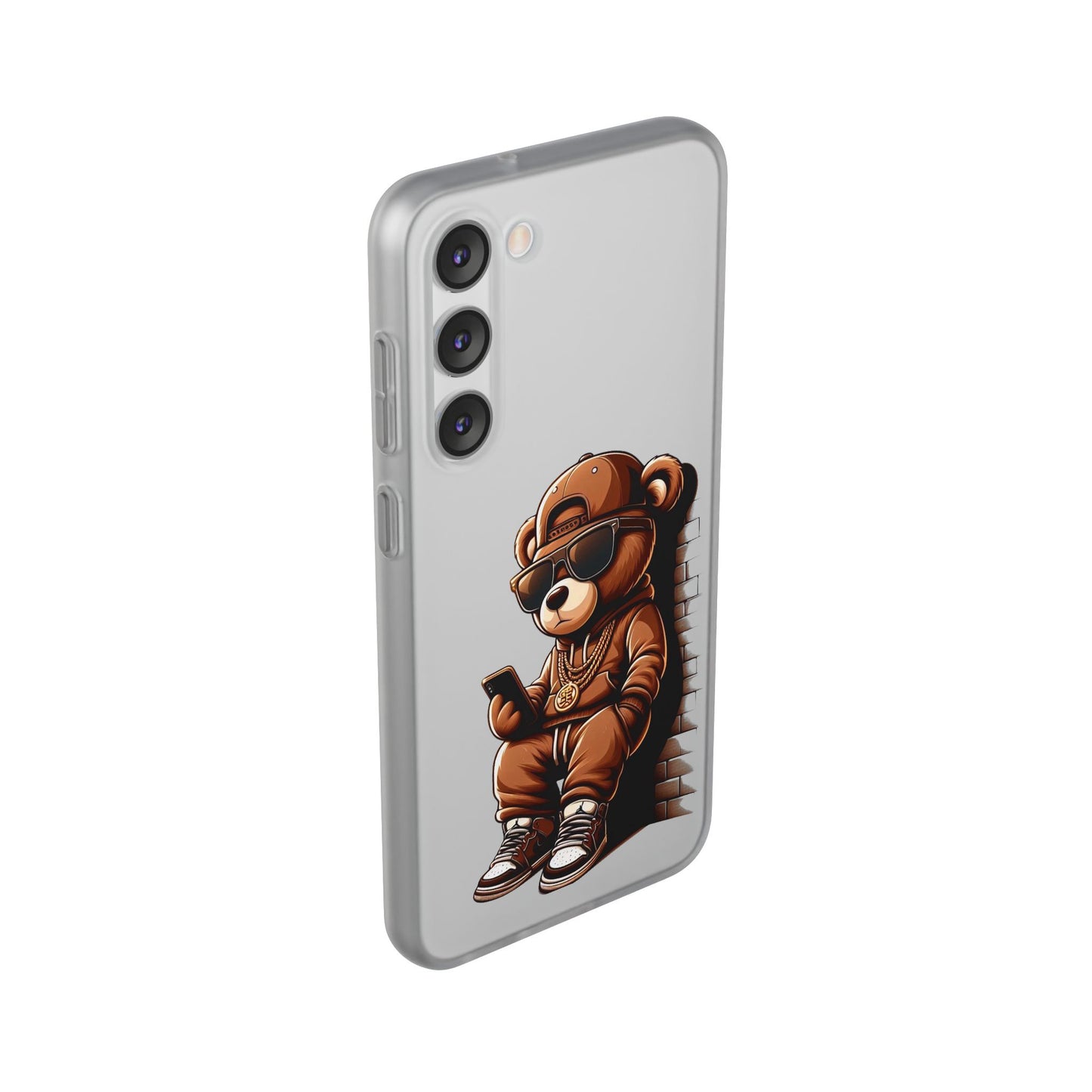 Clear Flexi Case with TeddyBear texting