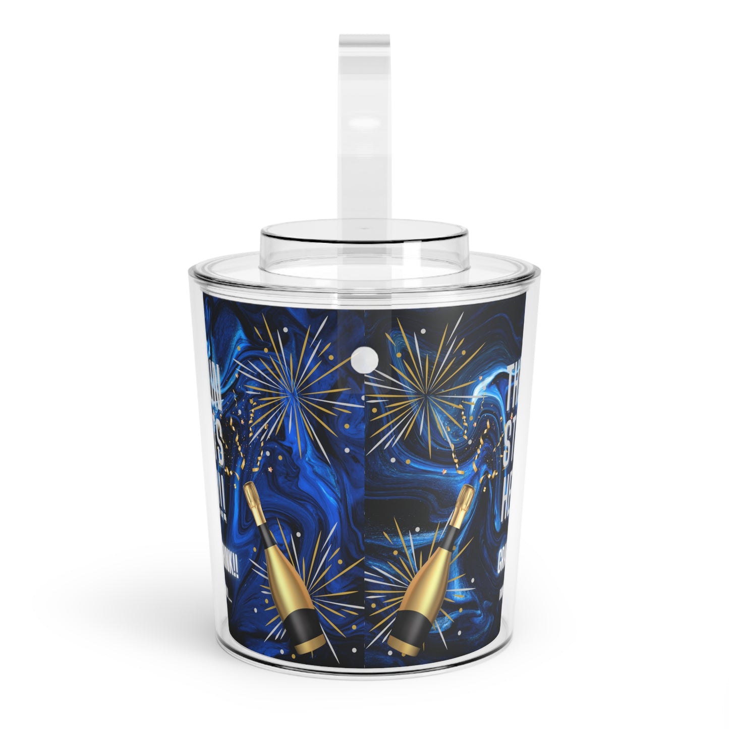 Reusable "Blue" Party Ice Bucket with Tongs