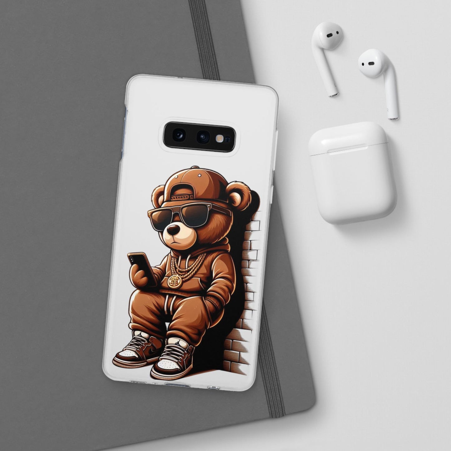 Clear Flexi Case with TeddyBear texting