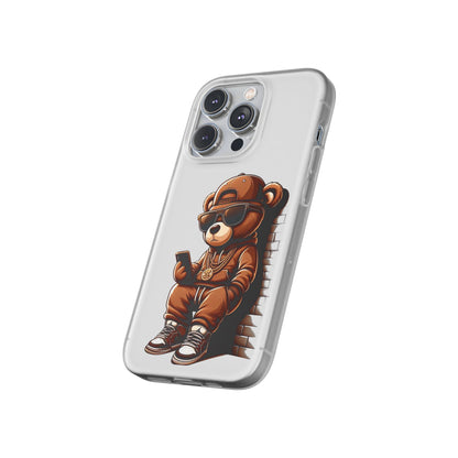 Clear Flexi Case with TeddyBear texting