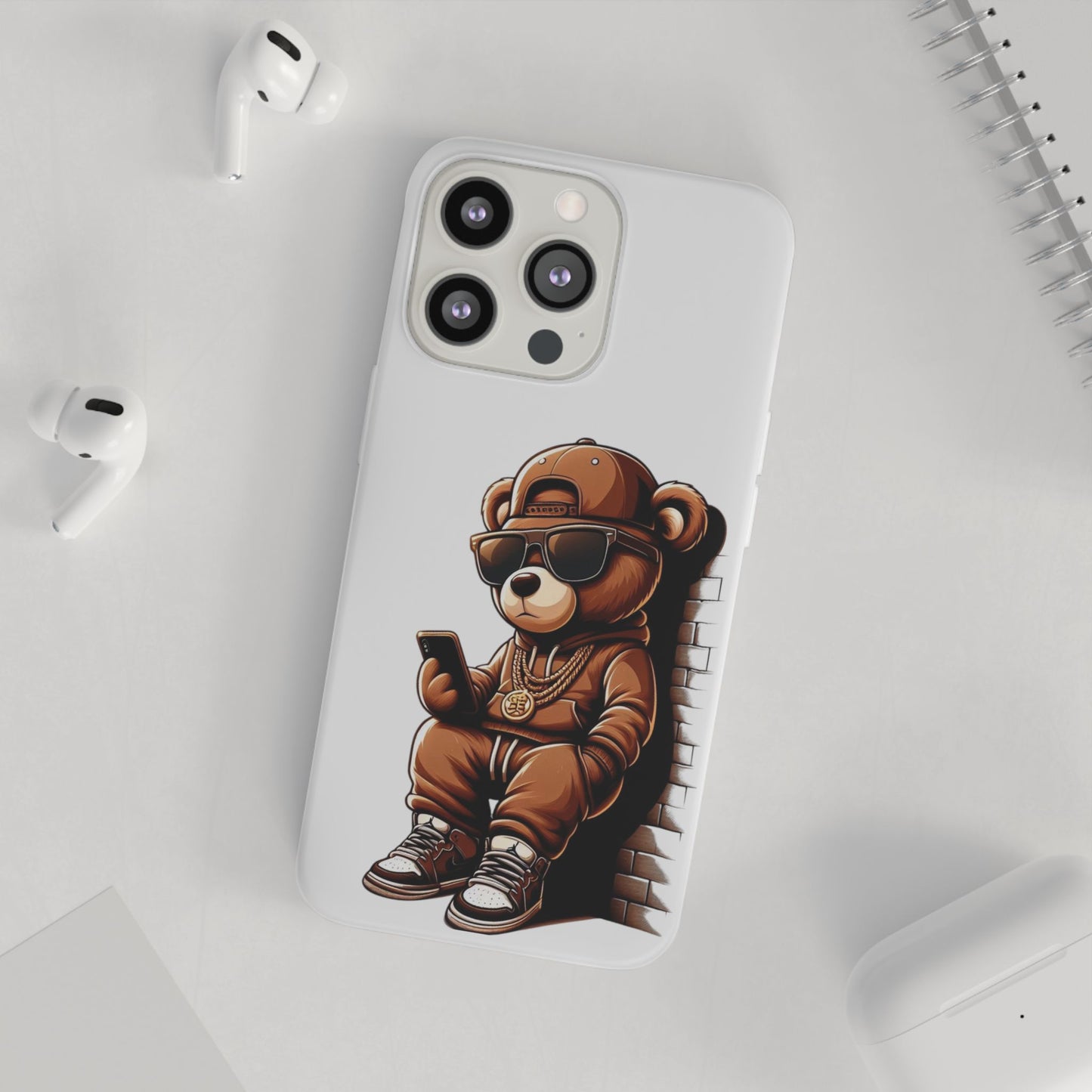 Clear Flexi Case with TeddyBear texting