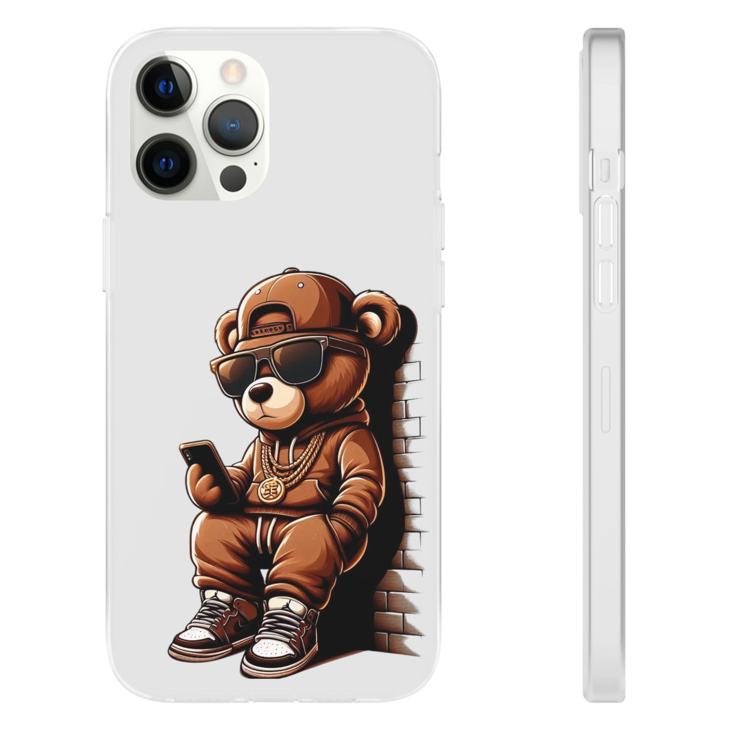 Clear Flexi Case with TeddyBear texting