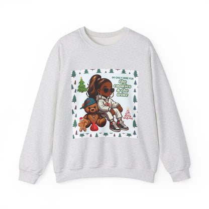 Woman's Christmas Sweatshirt - 'I Only Came For The Cookies & The Wine''