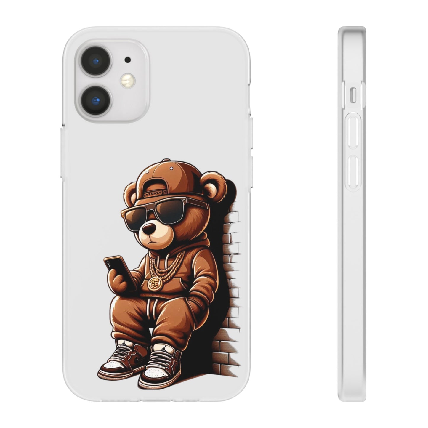 Clear Flexi Case with TeddyBear texting