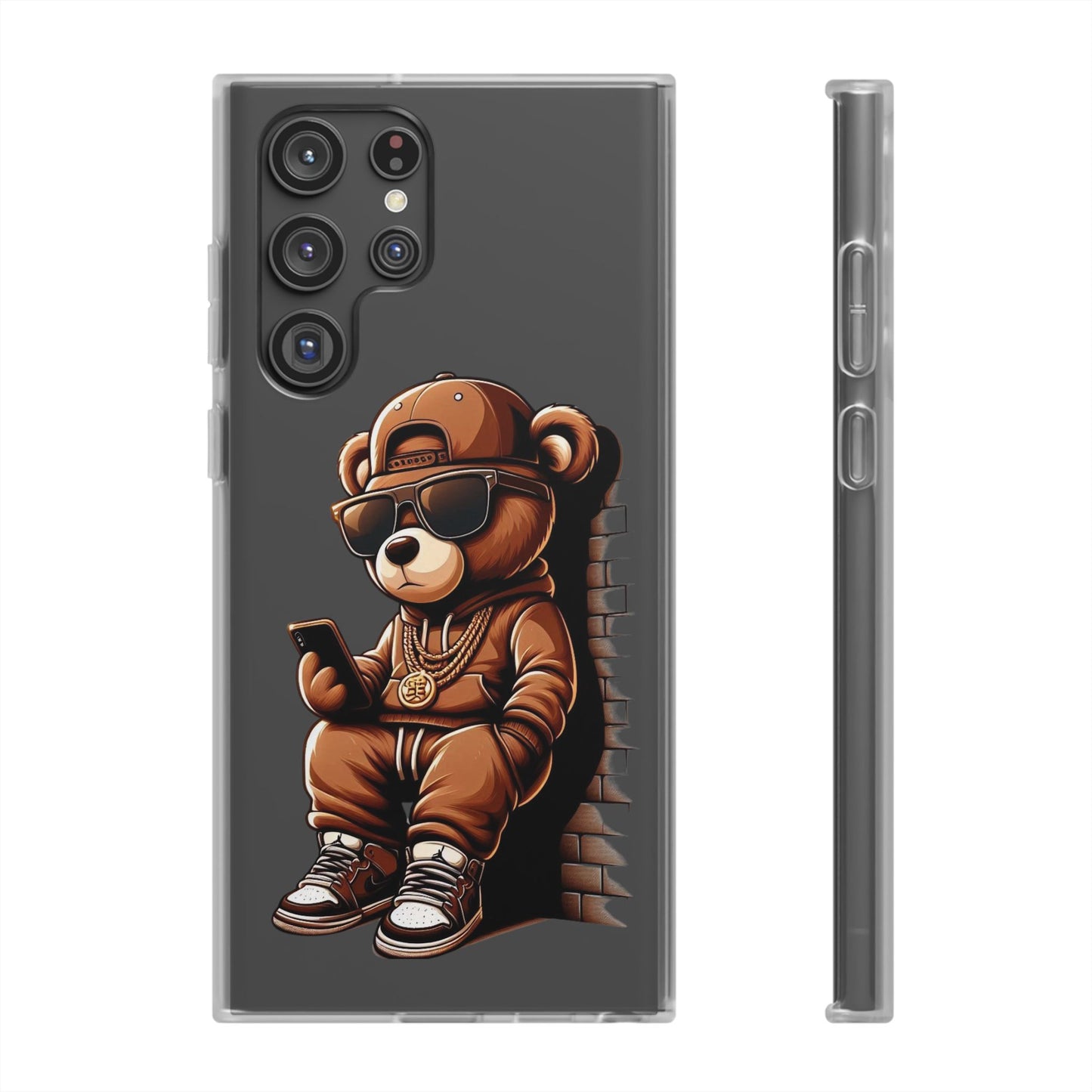 Clear Flexi Case with TeddyBear texting