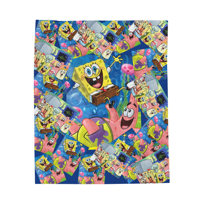 Plush Blanket with Sponge Bob Character