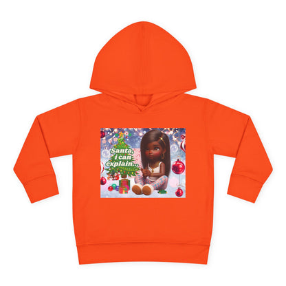 Toddler Girls Pullover Fleece Hoodie - "Santa, I Can Explain"