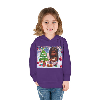 Toddler Girls Pullover Fleece Hoodie - "Santa, I Can Explain"