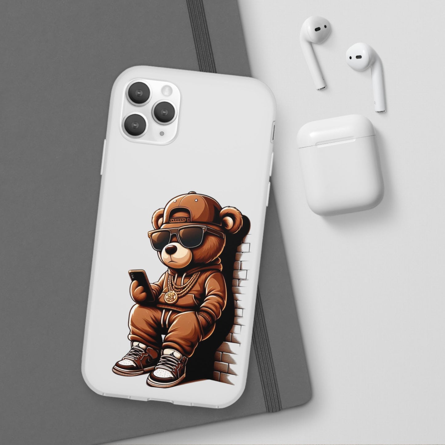 Clear Flexi Case with TeddyBear texting