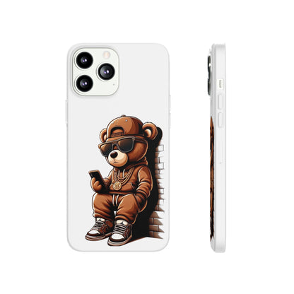 Clear Flexi Case with TeddyBear texting