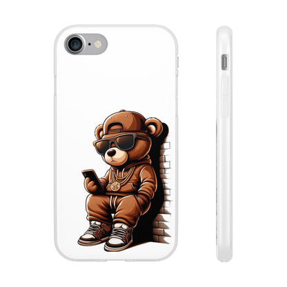 Clear Flexi Case with TeddyBear texting