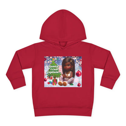 Toddler Girls Pullover Fleece Hoodie - "Santa, I Can Explain"